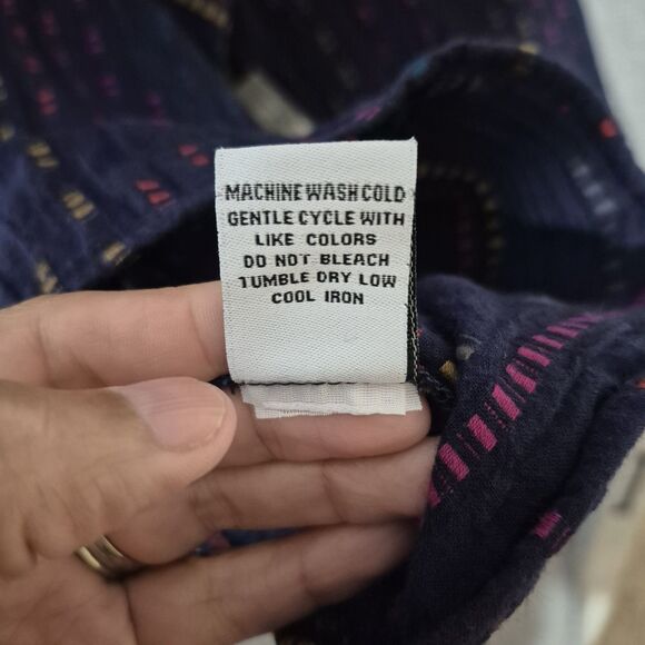 NWT Habitat Women's Cotton Blend Multicolor Crinkle Button Tunic Shirt XXL - Picture 6 of 9